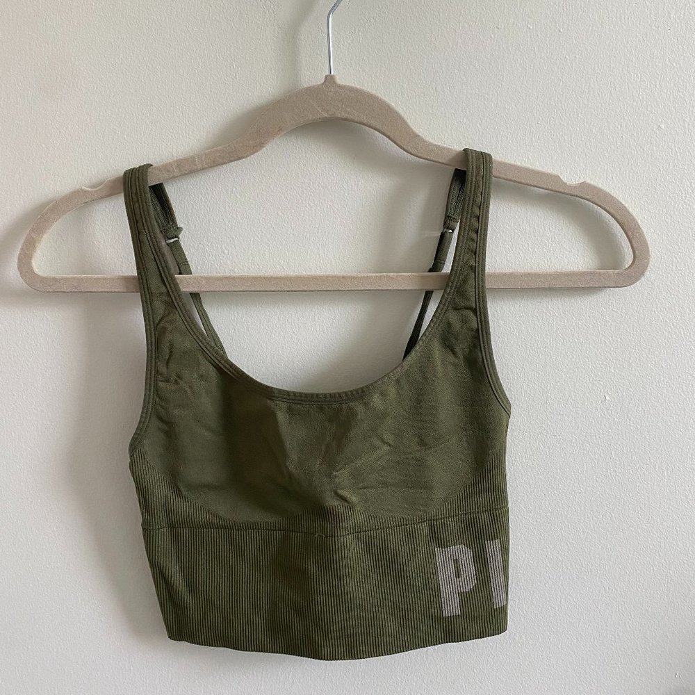 Green PINK Sports Bra